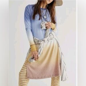 Free People We The Free Gradient Ombré Long Sleeve Midi Dress NWOT